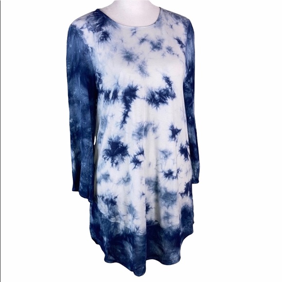 Chico’s womens Tie Dye long sleeved key hole back Shirt Top size 0 or S 4 - Picture 3 of 14